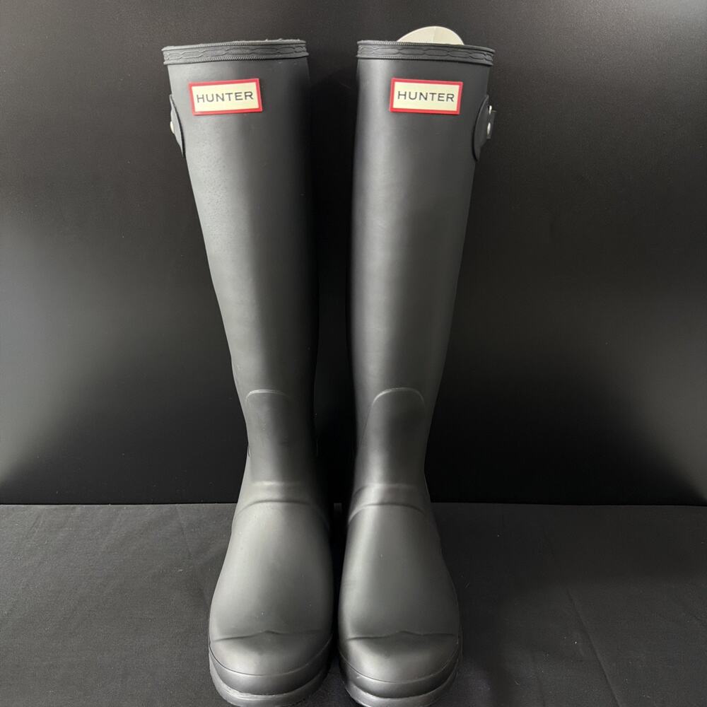 Hunter Women's Original Tall Rain Knee High Waterproof Boots Black Size 8